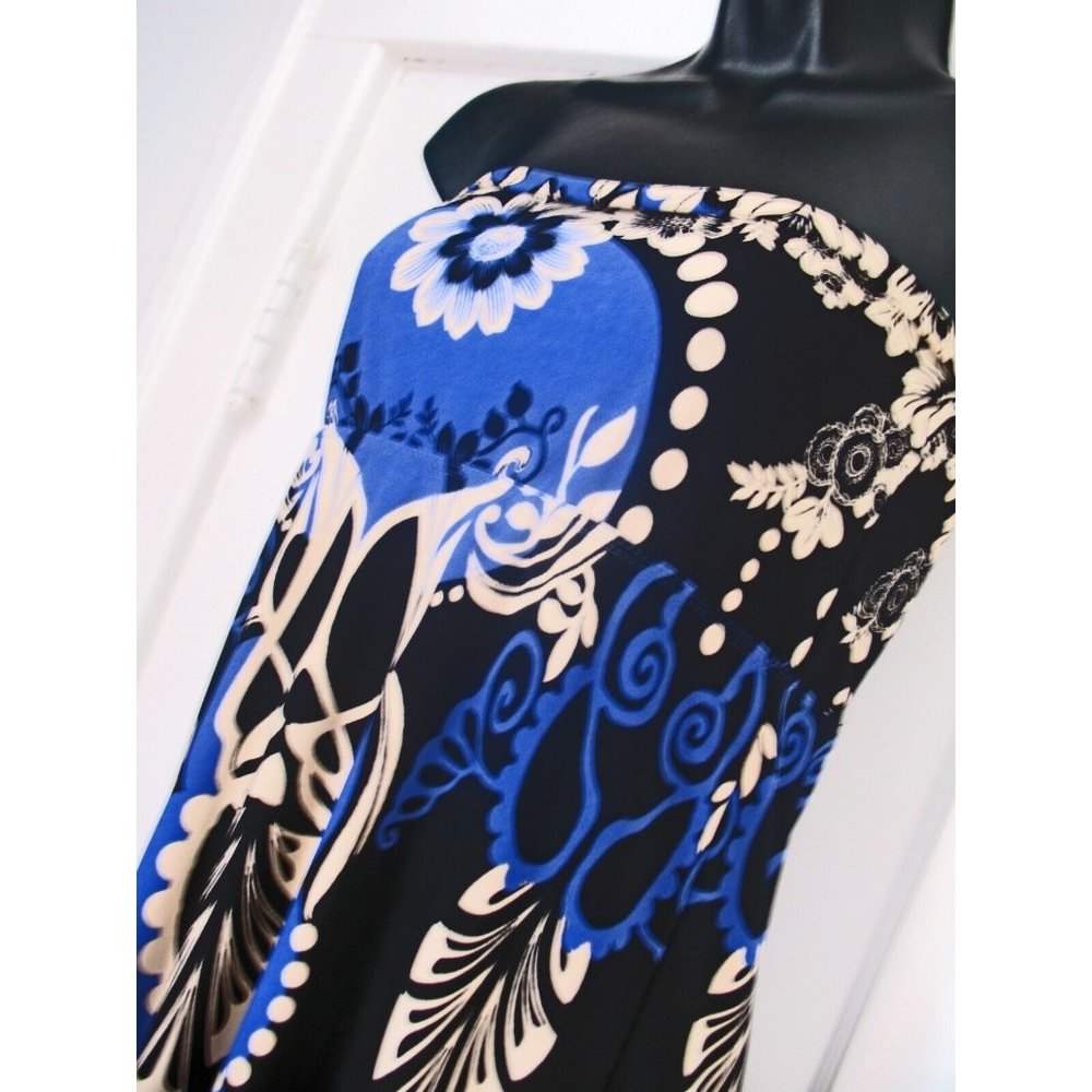 Arden B vintage Floral print dress, Blue/Black/Tan, size Small - Picture 2 of 6